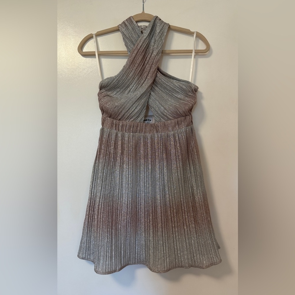 Revolve About Us Brandy S metallic halter dress